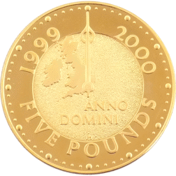 Pre-Owned 2000 UK Millennium £5 Crown Proof Gold Coin