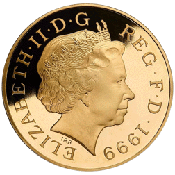 Pre-Owned 2000 UK Millennium £5 Crown Proof Gold Coin
