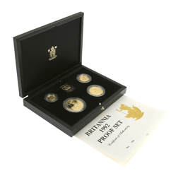 Pre-Owned UK 1992 Britannia Proof Gold 4-Coin Set