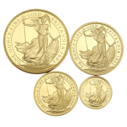 Pre-Owned UK 1992 Britannia Proof Gold 4-Coin Set