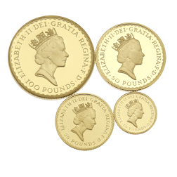 Pre-Owned UK 1992 Britannia Proof Gold 4-Coin Set