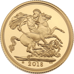 Pre-Owned 2018 UK Proof Full Sovereign Gold Coin - Missing Outer Box