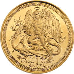 Pre-Owned 1985 Isle of Man Angel 1oz Gold Coin