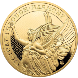 Pre-Owned 2021 St Helena The Queen's Virtues Victory 1oz Gold Coin