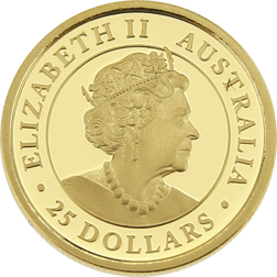 Pre-Owned 2019 Australian 150th Anniversary Welcome Stranger Nugget 1/4oz Proof Gold Coin