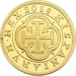 Pre-Owned 2018 Spanish 150th Anniversary 2 Escudos Proof Design Gold Coin