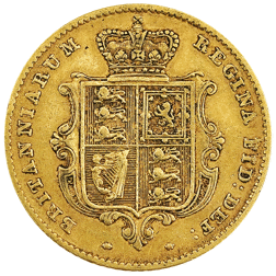Pre-Owned 1841 London Mint Victorian 'Shield' Half Sovereign Gold Coin