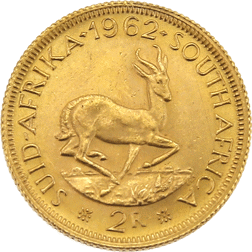 Pre-Owned 1962 South African 2 Rand Gold Coin
