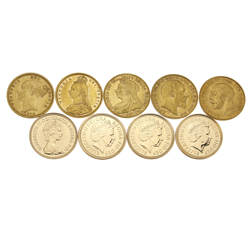 Pre-Owned Definitive Queen Victoria - Queen Elizabeth II Half Sovereign Gold Coin Collection