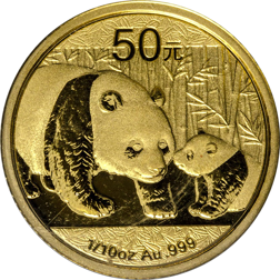 Pre-Owned 2011 Chinese Panda 1/10oz Gold Coin