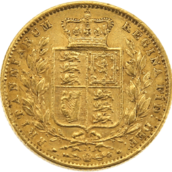 Pre-Owned 1869 London Mint DN.27 Victorian 'Shield' Full Sovereign Gold Coin