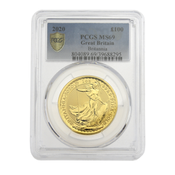 Pre-Owned 2020 UK Britannia 1oz Gold Coin - PCGS Graded MS69 - 804089.69/39688295