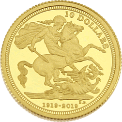 Pre-Owned 2019 Royal Canadian Mint 100th Anniversary Sovereign 1/4oz Gold Proof Coin