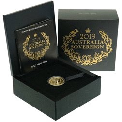 Pre-Owned 2019 Perth Mint Australia Full Sovereign Proof Gold Coin