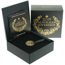 Pre-Owned 2019 Perth Mint Australia Full Sovereign Proof Gold Coin