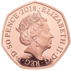 Pre-Owned 2018 UK 'Paddington at the Palace' Proof Gold 50p Coin