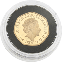 Pre-Owned 2019 UK '50 Years of the 50p Anniversary' Proof Piedfort 50p Gold Coin