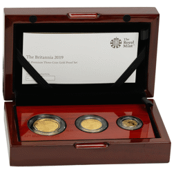 Pre-Owned 2019 UK Britannia Premium Proof Gold 3-Coin Set