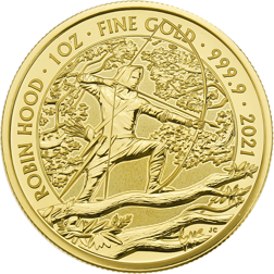 Pre-Owned 2021 UK Robin Hood Myths & Legends 1oz Gold Coin