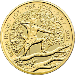 Pre-Owned 2021 UK Robin Hood 'Myths and Legends' 1oz Gold Coin