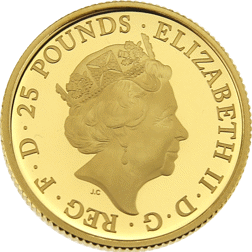 Pre-Owned 2019 UK Queen’s Beasts The Yale of Beaufort 1/4oz Proof Gold Coin