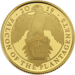 Pre-Owned 2019 UK Queen’s Beasts Falcon of the Plantagenets 1/4oz Gold Proof Coin