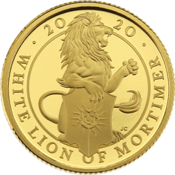 Pre-Owned 2020 UK Queen’s Beasts The White Lion of Mortimer 1/4oz Proof Gold Coin
