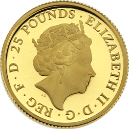 Pre-Owned 2020 UK Queen’s Beasts The White Lion of Mortimer 1/4oz Proof Gold Coin