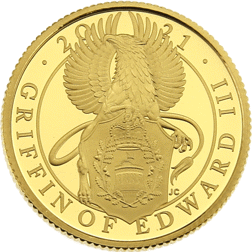 Pre-Owned 2021 UK Queen’s Beasts Griffin 1/4oz Proof Gold Coin