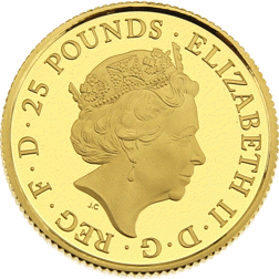 Pre-Owned 2021 UK Queen’s Beasts Griffin 1/4oz Proof Gold Coin