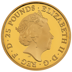 Pre-Owned 2021 UK Queen’s Beasts Griffin 1/4oz Proof Gold Coin