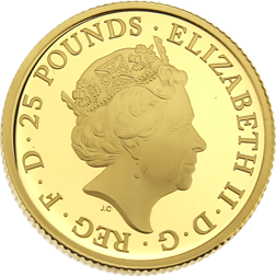 Pre-Owned 2020 UK Queen’s Beasts The White Horse of Hanover 1/4oz Proof Gold Coin