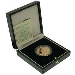Pre-Owned 1989 UK 500th Anniversary Proof Double Sovereign Gold Coin