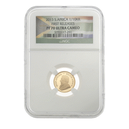 Pre-Owned 2013 South African Krugerrand 1/10oz Gold Coin - NGC Graded PF70 - 3772117-291