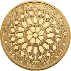Pre-Owned 2007 UK Diamond Wedding £5 Proof Design Gold Crown Coin