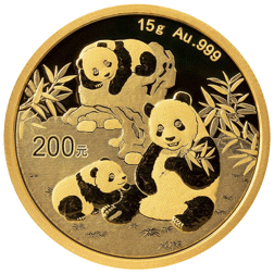 Pre-Owned Chinese Panda 15g Gold Coin - Mixed Dates