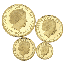 Pre-Owned 2001 UK Britannia Proof Gold 4-Coin Collection