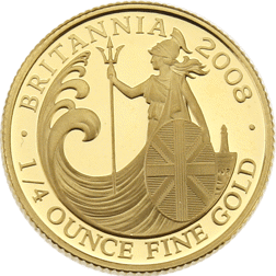 Pre-Owned 2008 UK Britannia 1/4oz Gold Proof Design Coin