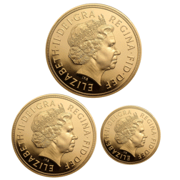 Pre-Owned 2011 UK Full, Half, and Quarter Sovereign Proof Gold 3-Coin Collection