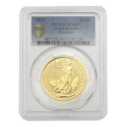 Pre-Owned 2019 UK Britannia 1oz Gold Coin - PCGS Graded MS69 - 37381150