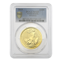 Pre-Owned 2019 UK Britannia 1oz Gold Coin - PCGS Graded MS69 - 37381145