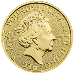 Pre-Owned 2021 UK Queen’s Beasts White Greyhound of Richmond 1/4oz Gold Coin