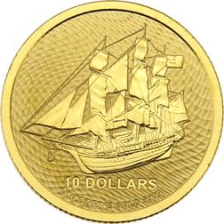 Pre-Owned 2021 Cook Islands Bounty 1/10oz Gold Coin