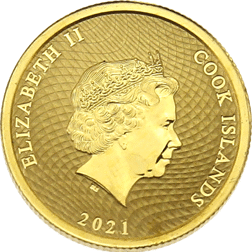 Pre-Owned 2021 Cook Islands Bounty 1/10oz Gold Coin