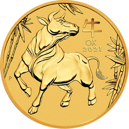 Pre-Owned 2021 Australian Lunar Ox 1/4oz Gold Coin