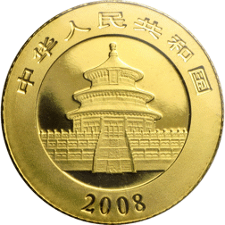 Pre-Owned 2008 Chinese Panda 1/20oz Gold Coin