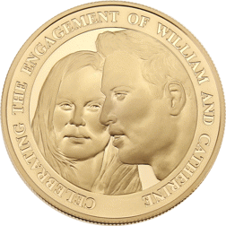 Pre-Owned 2010 Engagement of Prince William and Catherine £5 Gold Proof Coin - Missing Outer Box