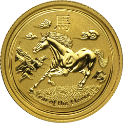 Pre-Owned 2014 Australian Lunar Horse 1/10oz Gold Coin