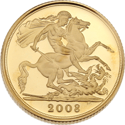 Pre-Owned 2008 UK Full Sovereign Proof Gold Coin - Missing Outer Box