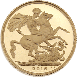 Pre-Owned 2016 UK Full Sovereign Proof Gold Coin - Missing Outer Box